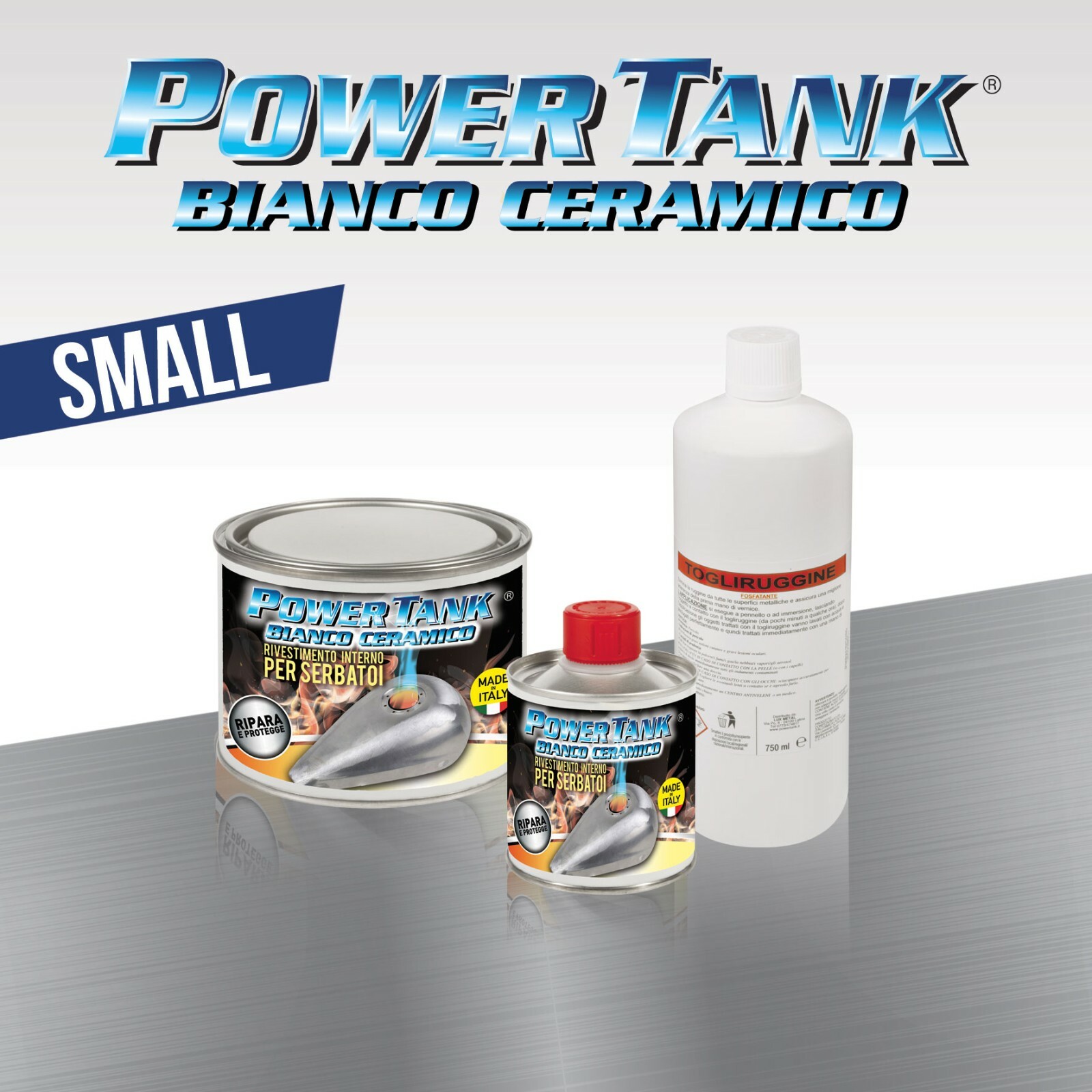 Trattamento serbatoio small piccolo da per moto con ruggine POWER TANK BIANCO
