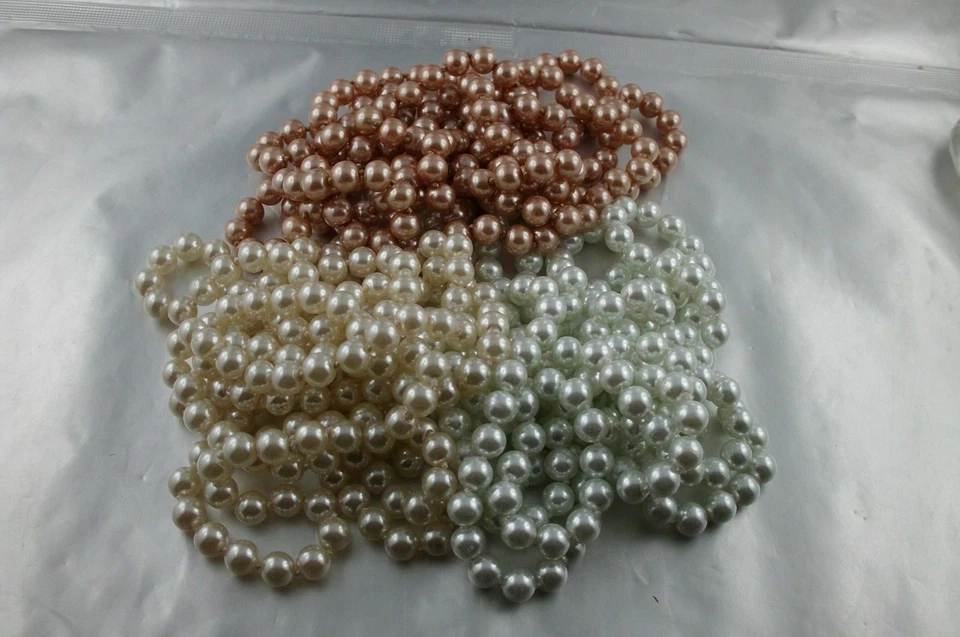 Sinnliche Lange Perlenkette im edlen Weiß Perlweiß Champagner Tönen div. Längen - Bild 3 von 4