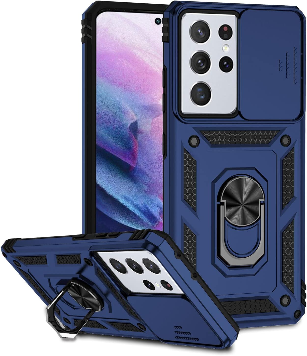 Samsung Galaxy S21 Ultra Case, Galaxy S21 Ultra Case with Camera Cover & Kicksta