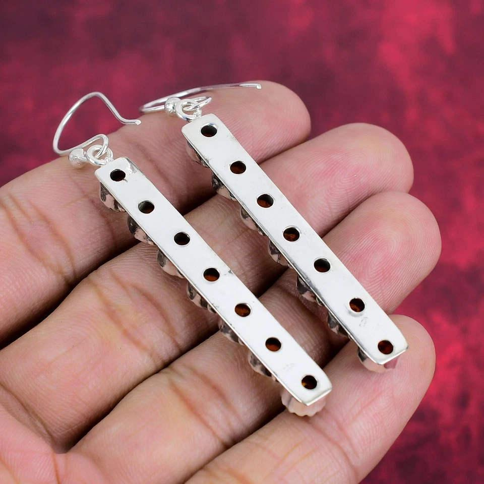 Baltic Amber Gemstone Handmade 925 Sterling Silver Earrings Jewelry - Image 4 of 4