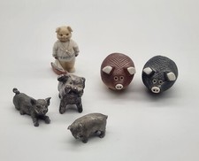 Vintage Lot of 6 Pig Figurines see description 