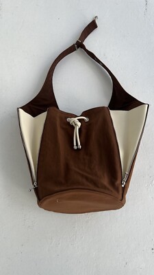 Tory Burch Spaghetti Strap Nylon Zip Large Bucket Bag | eBay