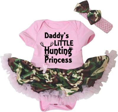 Petitebella Daddy's Little Hunting Princess Baby Dress Nb-18m