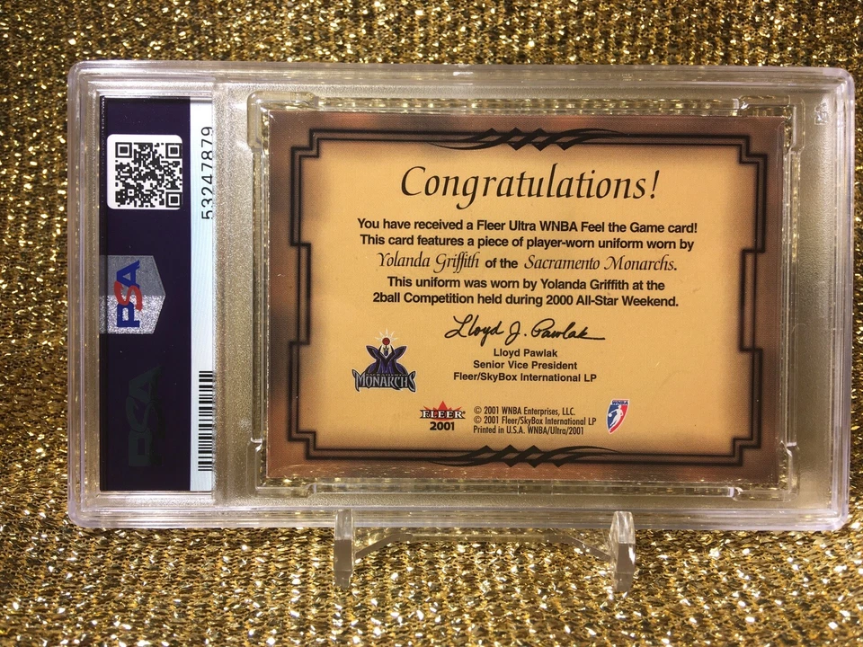 Yolanda Griffith Sacramento Monarchs 2001 ultra WNBA All Star 4 Color patch PSA - Image 2 of 2