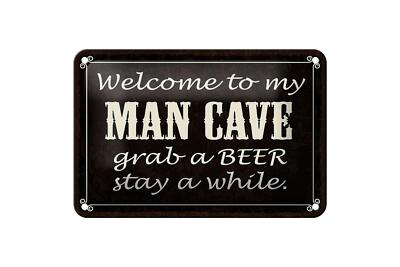 Blechschild Spruch 18x12 cm welcome to my MAN CAVE Deko Schild