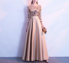 Women's Spring Splicing Zipper Show Evening Dress High Waist Compere Party Dress