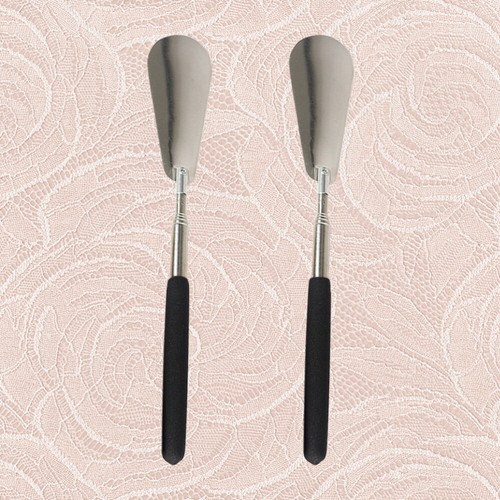 2pcs Telescopic Shoehorn Stainless Steel Long Handle Professional Shoe Lifter