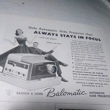 Bausch Lomb Balomatic Slide Projector Print Advertisemnt 1958 FLIPSIDE Zenith