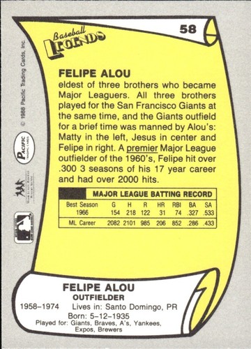 1988 and 1989 Pacific Baseball Legends MLB Set Break #1-#220 — You Choose! - Picture 117 of 441