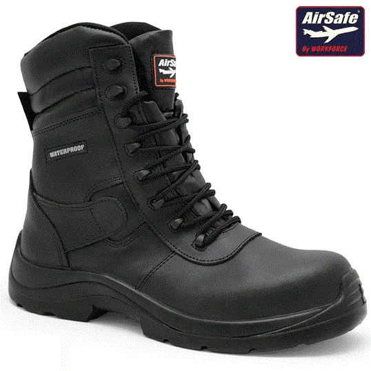 MENS AIRSAFE WATERPROOF MILITARY NON METALLIC SAFETY WORK TACTICAL POLICE BOOTS
