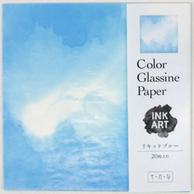 Glassine Origami Ink Art Liquid Blue 15 cm, 20 Blatt transparentes Papier