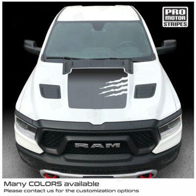 Dodge RAM 1500 Rebel 2019-2023 Claw Rips Hood Decal Stripe (Choose ...