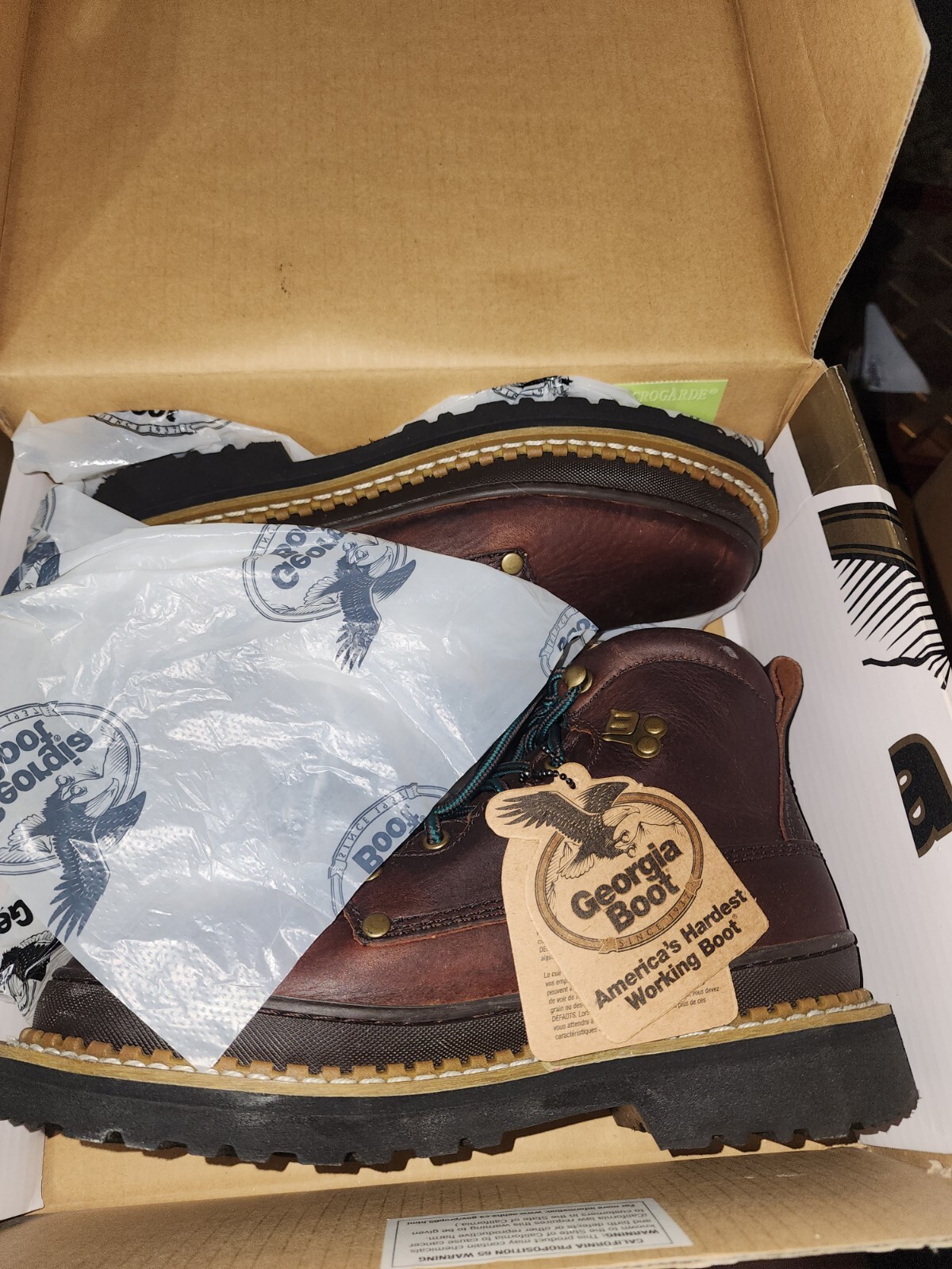 Georgia Boot Men's Georgia Giant G6274 Work Boot, Brown, Size 7 1/2 M New In Box