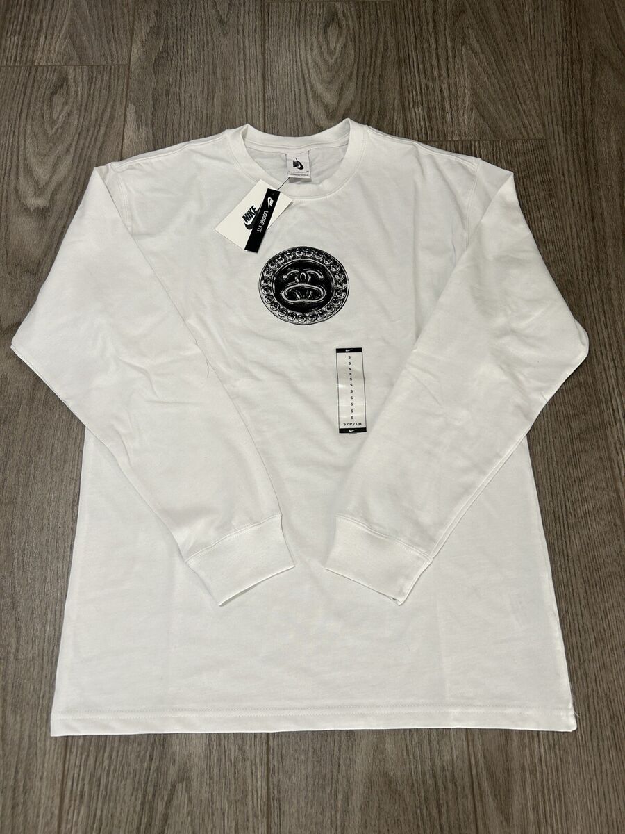 Nike x Stussy SS Link L/S T-Shirt White Longsleeve Sz Small Nike x Stussy SS Link L/S T-Shirt White Longsleeve Sz Small