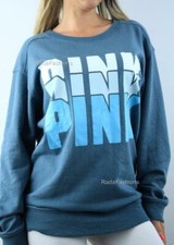 Victoria's Secret PINK Campus Crew Varsity Ombre Logo Sweatshirt NWT
