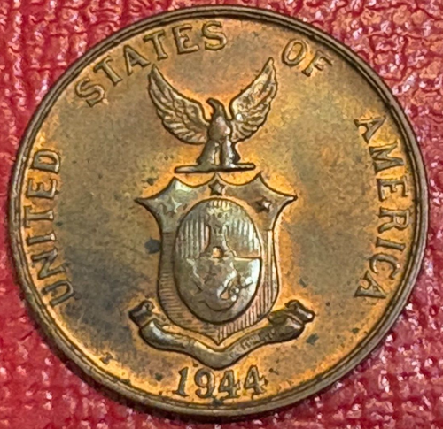 HIGH GRADE AU 1944 S US / PHILIPPINES ONE CENTAVO COIN-MAR361