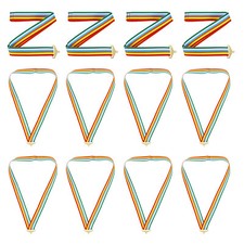 12 Pcs Award Neck Ribbons with Snap Clip Medal Lanyards, Multi-color