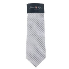 David Taylor Collection Men's Striped Tie, Grey