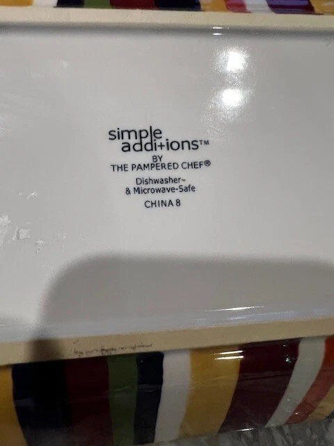 Pampered Chef Simple Additions Fall colors Striped rectangular Serving Dish/Tray - Image 3 of 4