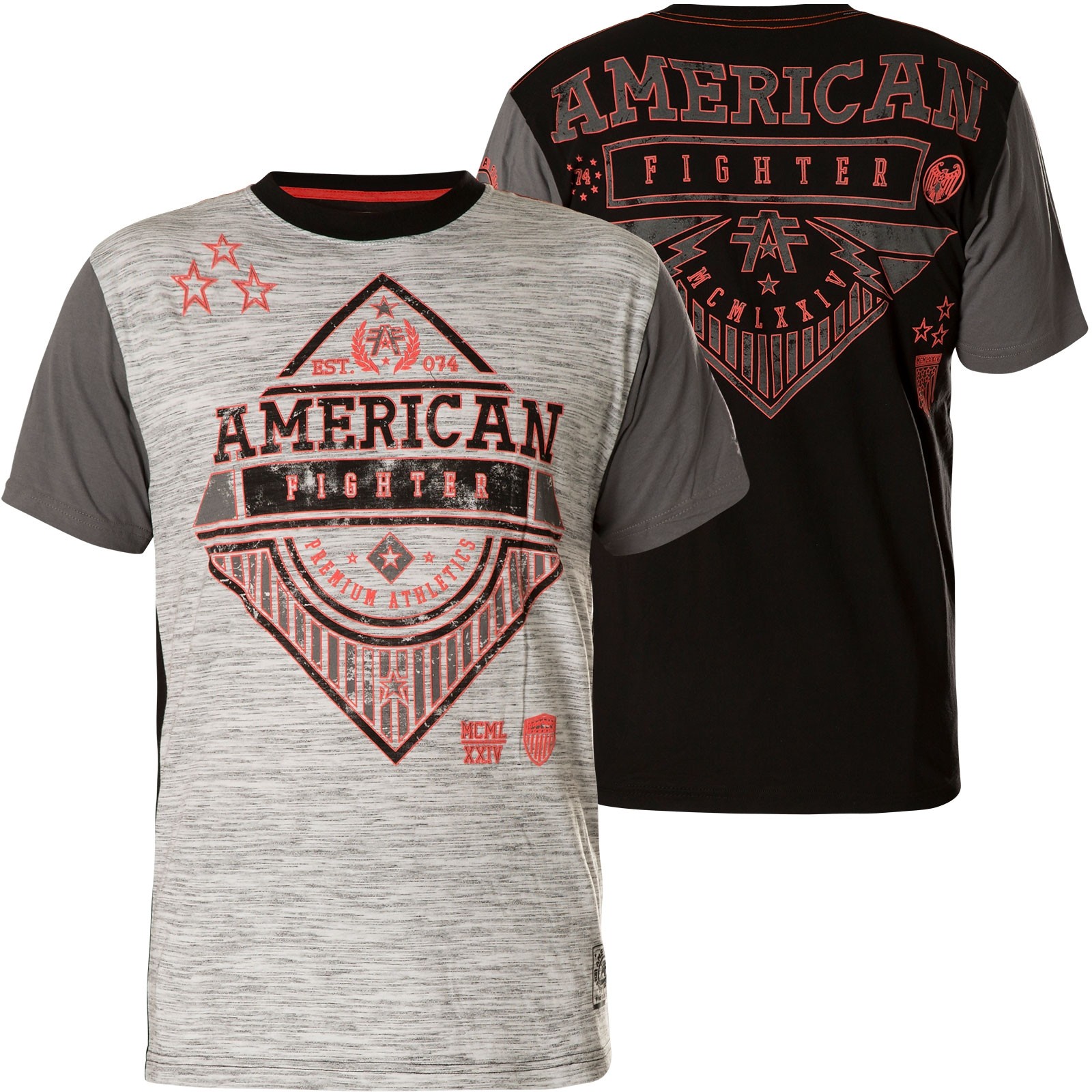 Футболка АМЕРИКАНСКОГО БОЙЦА Affliction Clarkson Grau/Футболки Schwarz