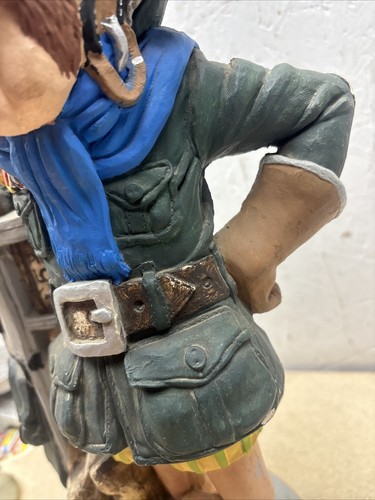 RARE Vintage 1974 Aviator Pilot 'I FLY' Statue Disney JUTA SANGTHAWEEP 18" Chalkware - Bild 7 von 24