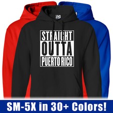 Straight Outta Puerto Rico HOODIE Hometown Parody Unisex Mens Hooded Sweatshirt