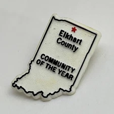 Elkhart County Indiana City State Souvenir Tourism Plastic Lapel Hat Pin Pinback