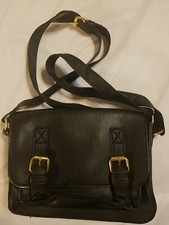Small Black Faux Leather Crossbody Shoulder Strap Bag Purse