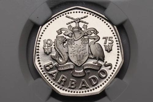 1975 FM Barbados $1 NGC PROOF 70 ULTRA CAMEO W0369
