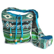 Jacquard Bag – Teal Sling Bag for the Mystical Traveler