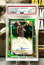 2024 Bowman Chrome Sapphire LEO DE VRIES 1st Bowman Green AUTO /99 - PSA 10