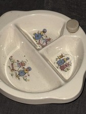 1960's Excello Divided Warming Baby Dish Dutch Children With Plug