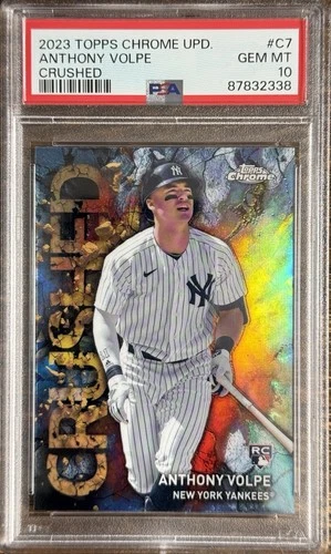 2023 Topps Chrome Update Series Crushed Anthony Volpe PSA 10