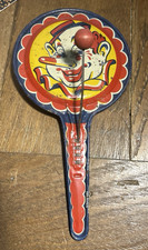 Vintage Halloween Kirchnof Tin Litho Noise Maker Clapper  Rattler Creepy Clown