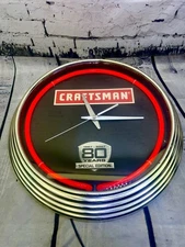 Vintage Craftsman Neon Wall Clock 80 Years Special Edition Everything Works