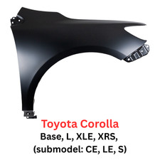 Toyota Corolla 2009-2013 Front Fender Rh Passenger Side Japan Built To1241224 Toyota Corolla 2009-2013 Front Fender Rh Passenger Side Japan Built To1241224