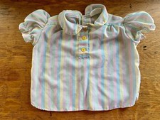 Vintage Cattan Candy Baby Toddler Rainbow Stripes Blouse 9 Mos -12 Mos 
