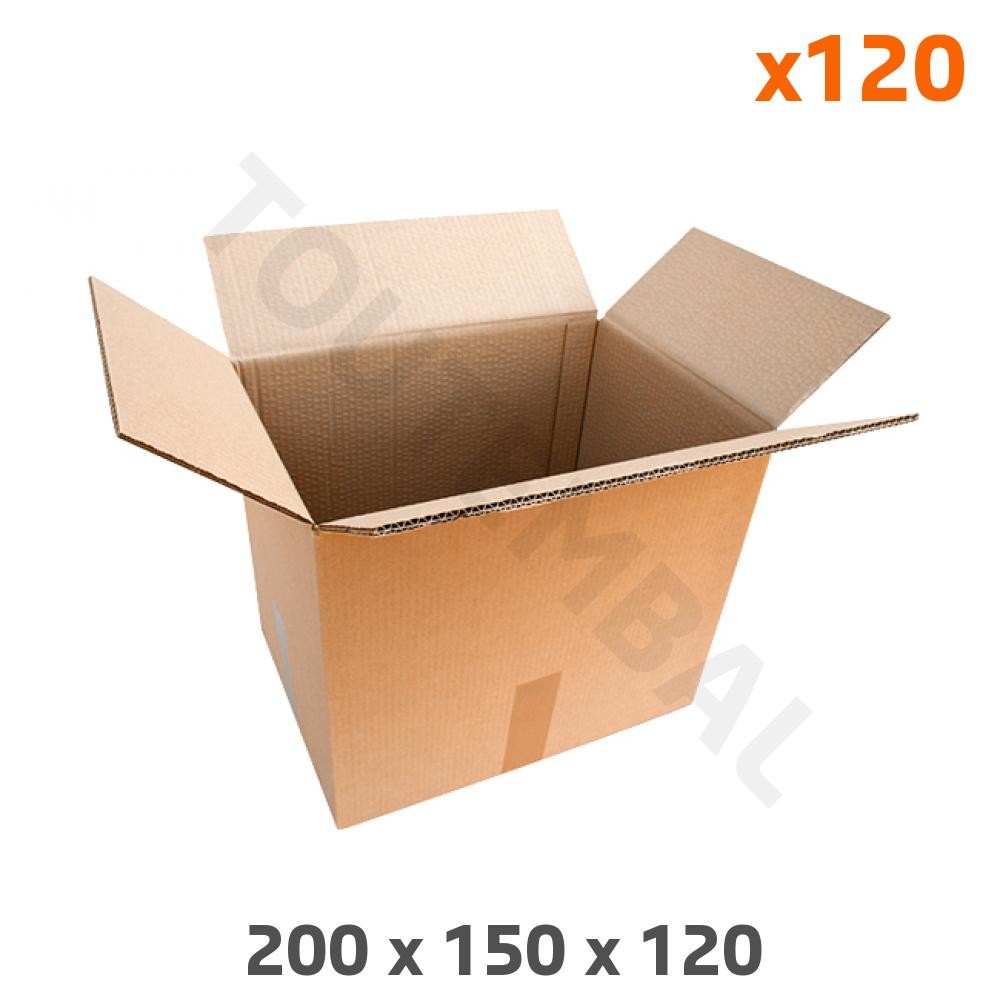 Carton double cannelure anti-écrasement 200x150x120 mm pour expédition d'objets lourds