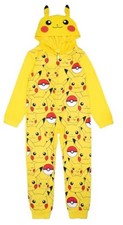 Pokemon Pikachu Hoodie Union Suit One Piece Pajamas Size 6 - New