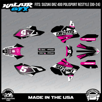 Graphics Kit for Suzuki DRZ400 Polisport Restyle  (2000-2024) Turbo - MAGENTA