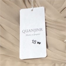 QUANJINR Beige Plus Size 18W Mother of the Bride Formal Dress with Embellishment