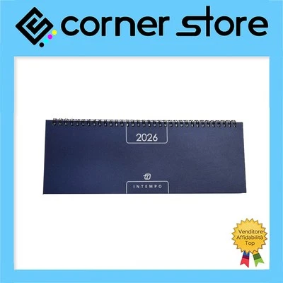 Intempo - Alfa Planning Agenda Settimanale Verticale 2026 Economica 30x10cm Blu