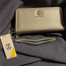 NWT Christian Lacroix CXL Metallic Silver Wristlet Wallet Gift Cocktail Festival