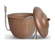 BSTGIFTS Garden Water Hose Holder - Decorative Metal Pot, Metal Hose Storage ...