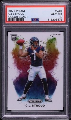 C. J. Stroud #CB-6 card from 2023 Panini Prizm Color Blast
