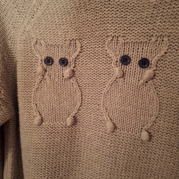 Modcloth Critter Credibility Sweater GRAY Ladies Whimsical Owl Knitted Small - Image 4 of 4