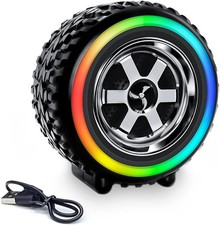 A Tire-Shaped Bluetooth Portable Wireless Speaker with LED Lights