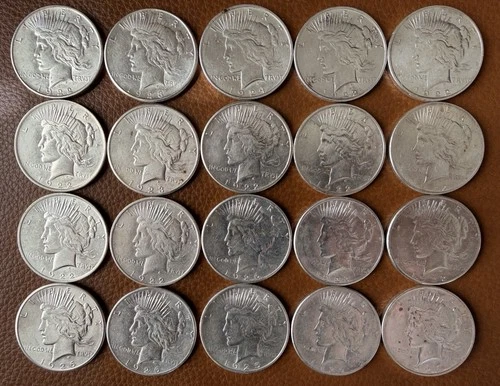 Roll Of 20 Uncirculated 1922-1926 Silver Peace Dollars