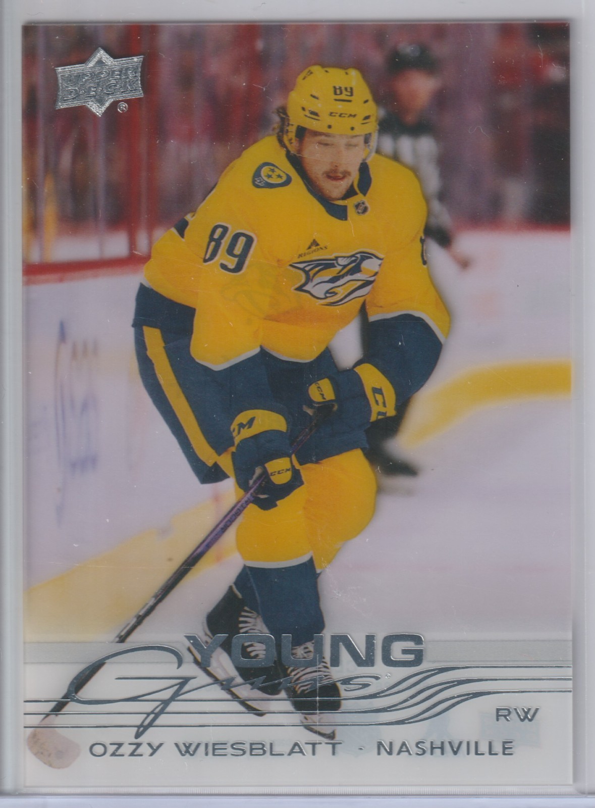 25-26 OZZY WIESBLATT RC UPPER DECK S1 YOUNG GUNS CLEAR CUT ROOKIE #212 1:144