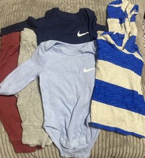 Sporty Baby Bundle. 5 Pc. 2 Nike One Pieces, 2 Joggers, 1 Hoodie. Size 3 Mths.